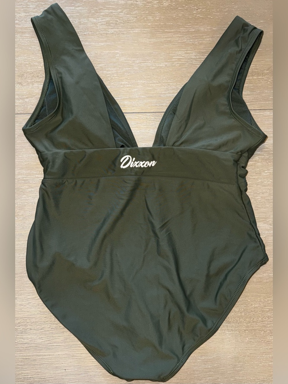 DIXXON Deep V Olive Green One-Piece Swimsuit